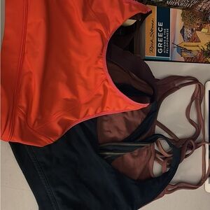 Athleta Women's One Piece Swimsuit - Orange, Black, Brown